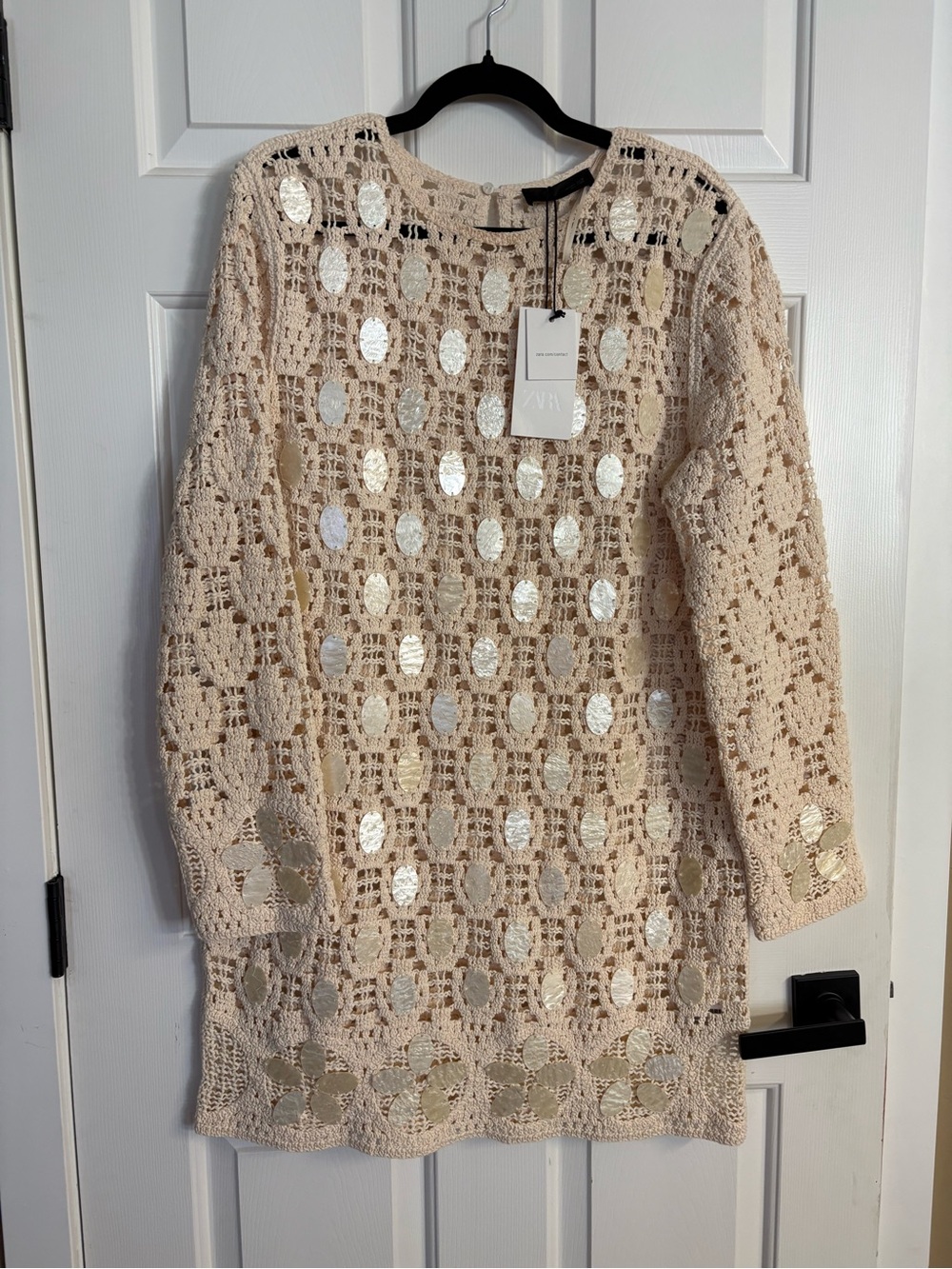 Zara Beaded Cutwork Knit Dress